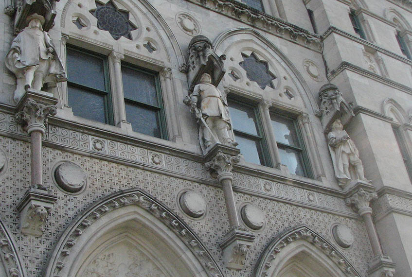 Statue of John Mason at Connecticut state Capitol in Hartford.